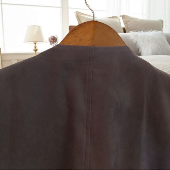 VINTAGE LORI WEIDNER SILVER GREY FAUR FUR VEST SUEDE BACK FAUX FOX HAIR - Picture 14 of 16